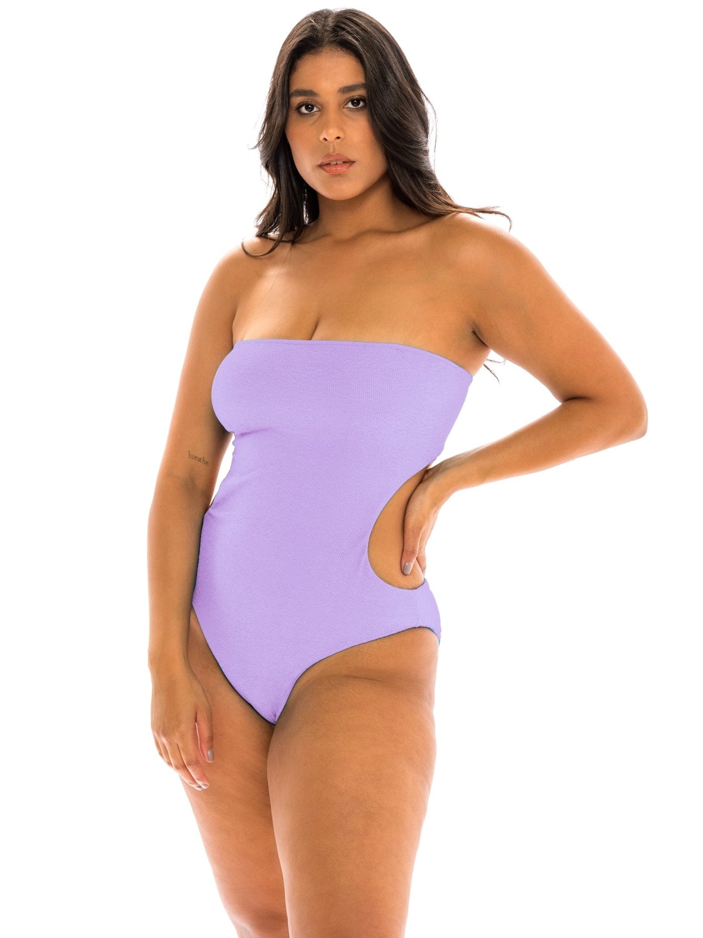 Tokyo Strapless Cut Out One Piece Swimsuit - Cosmic Lilac - Swim One Piece - JMP The Label