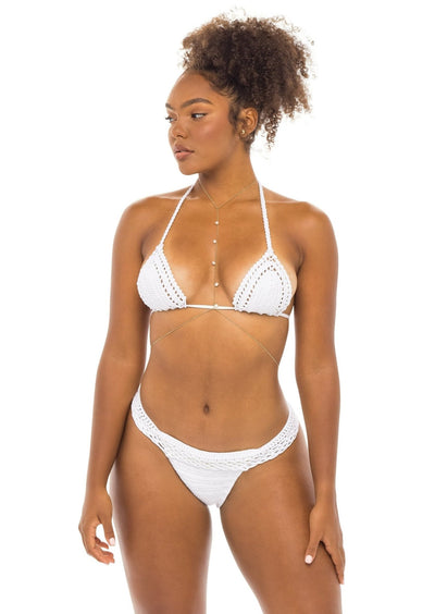 Tulum Crochet Cheeky Bikini Bottom - Pearl White - Swim Bottom - JMP The Label