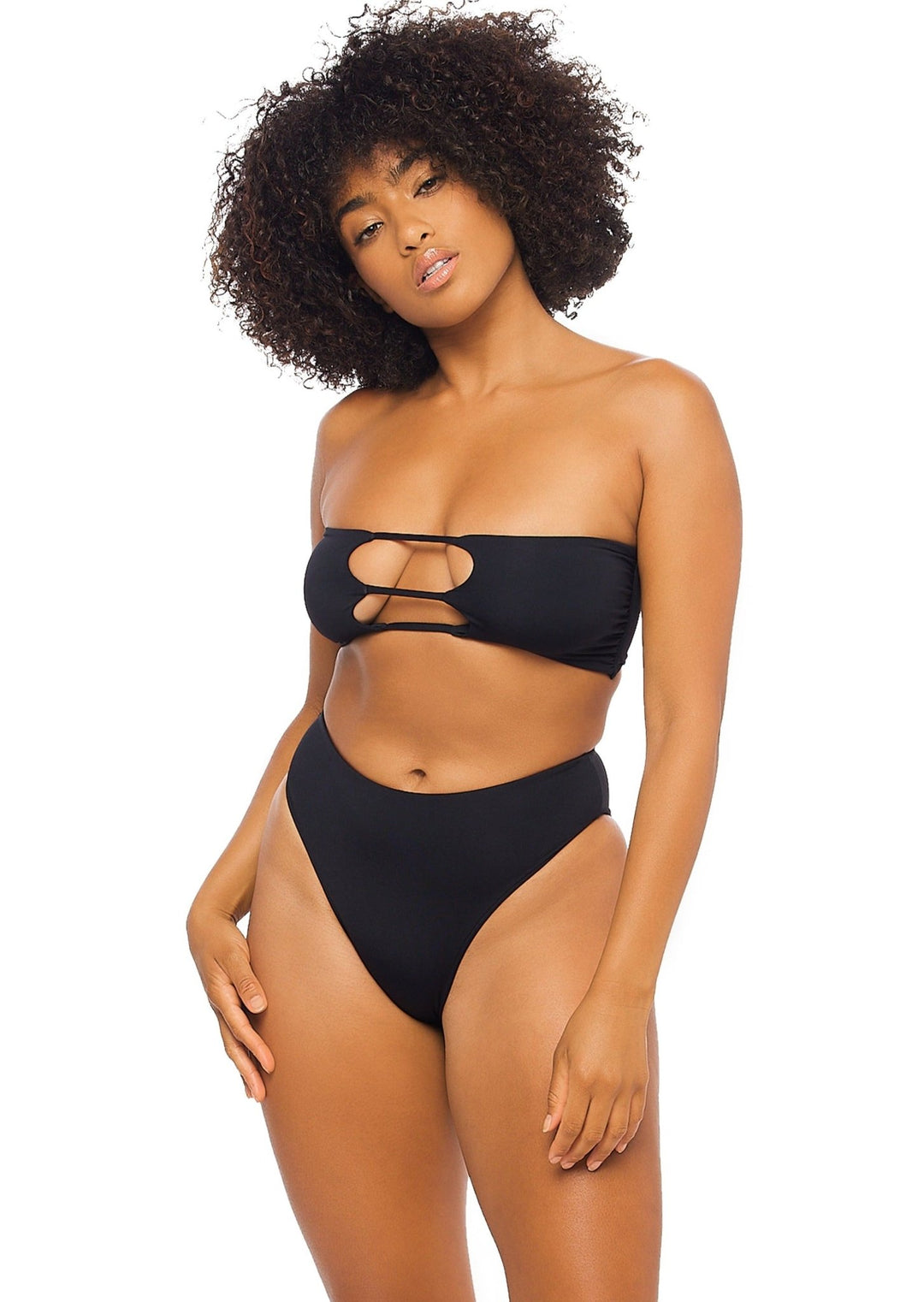 black cut out bikini top