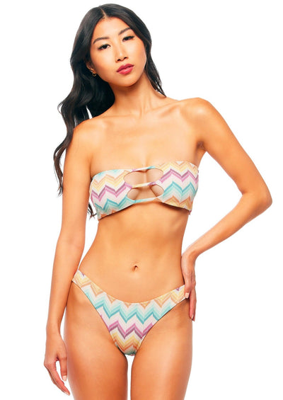 Vegas Strappy Cut Out Bandeau Bikini Top - Kaleidoscope - Swim Top - JMP The Label