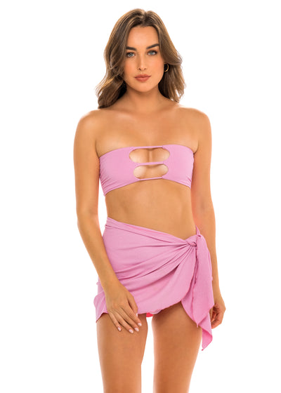 Tahiti Mini Sarong Wrap Skirt - Blushing Pink