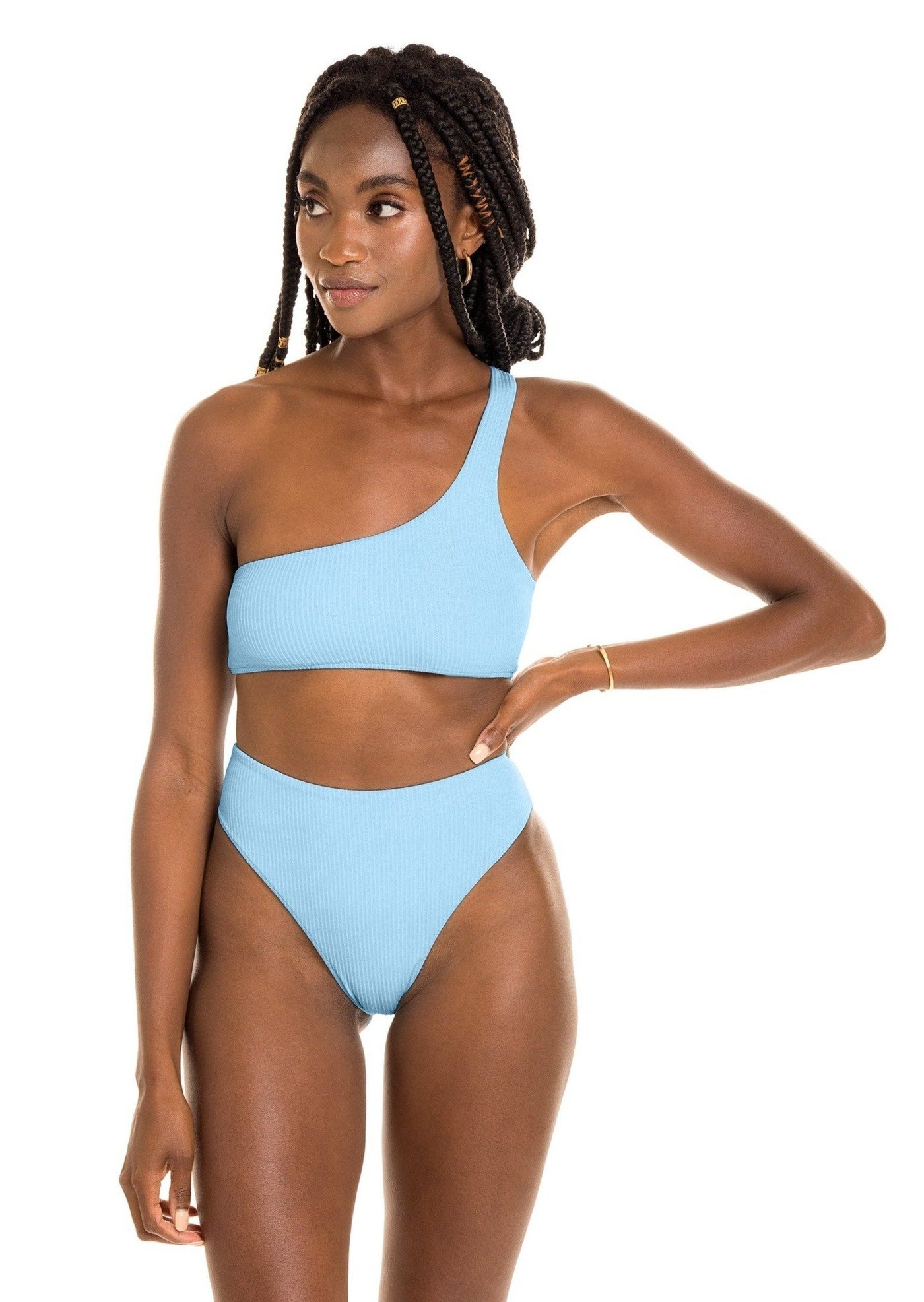 Dallas One Shoulder Bikini Top - Marine Blue