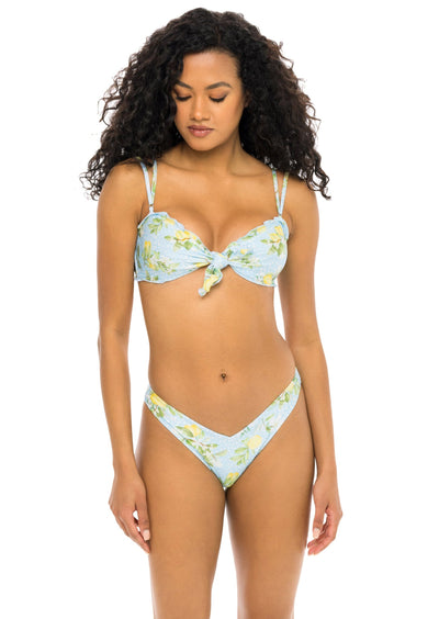 Avalon Ruffle Trim Bandeau Bikini Top - Main Squeeze Print